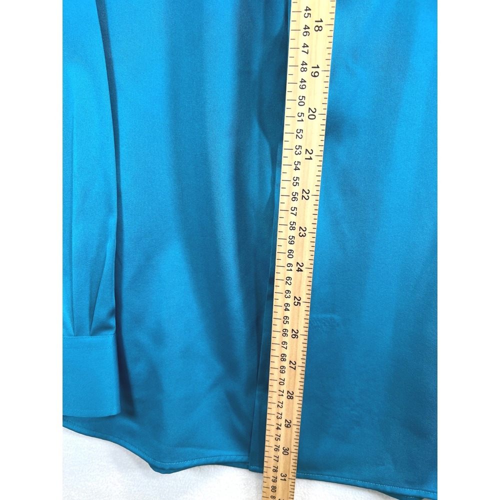 Flex Mens Luxury Collection Teal Blue Long Sleeve Button Down Dress Shirt XL - Picture 9 of 14